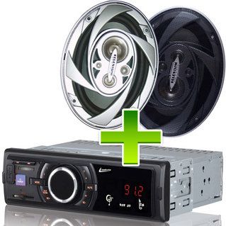 KIT AUTO RÁDIO LEADERSHIP + PAR DE ALTO FALANTE 6X9 SELENIUM